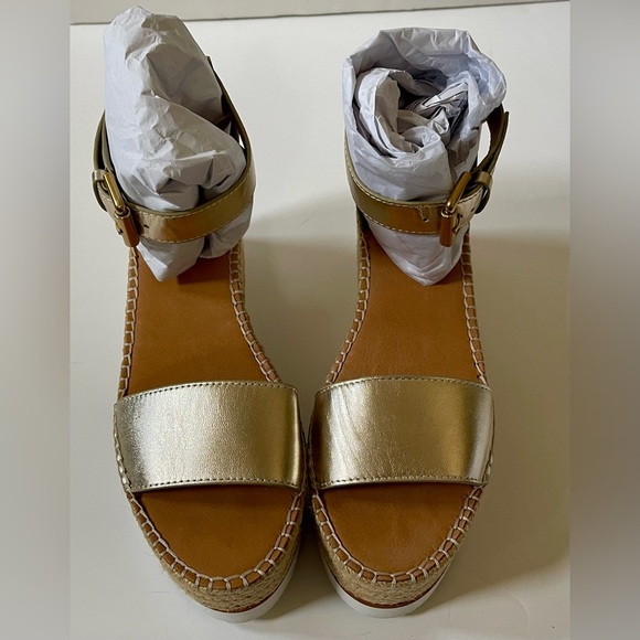 SEE BY CHLOE Lamb Glyn Platform Espadrille Size 10 Light Gold *NEW - Picture 12 of 12